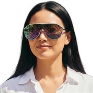 Fendi FF Fabulous Shield Sunglasses M0039/G/S Oversized Yellow Green Pink